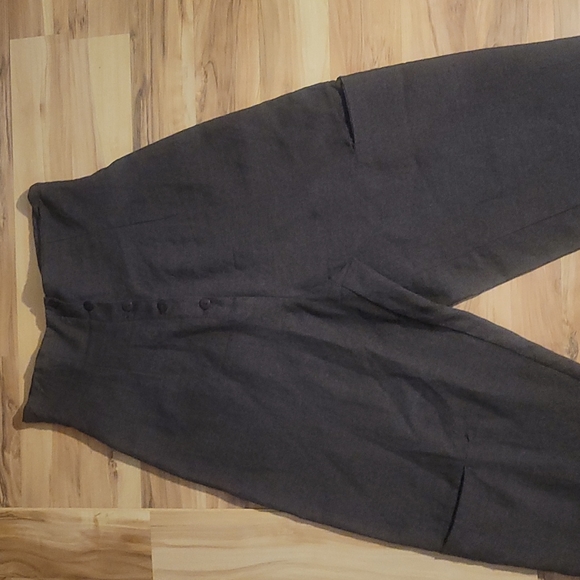 Vintage 80s 90s Brown Wool High Waist Trousers M - Picture 3 of 16